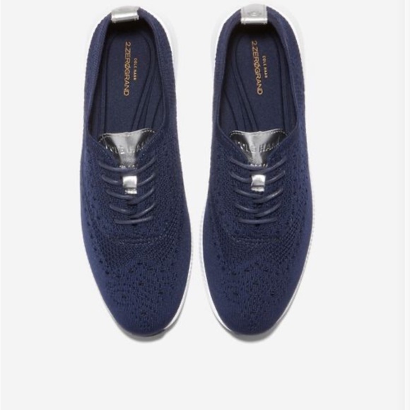 Cole Haan Size 10.5 Marine Blue Women's 2.ZEROGRAND Stitchlite Wingtip Oxfords - Picture 12 of 15